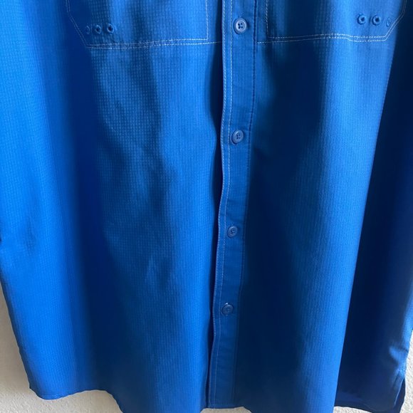NWOT Columbia Men's PFG Low Drag Offshore Blue Short Sleeve Shirt Size M - Picture 3 of 11